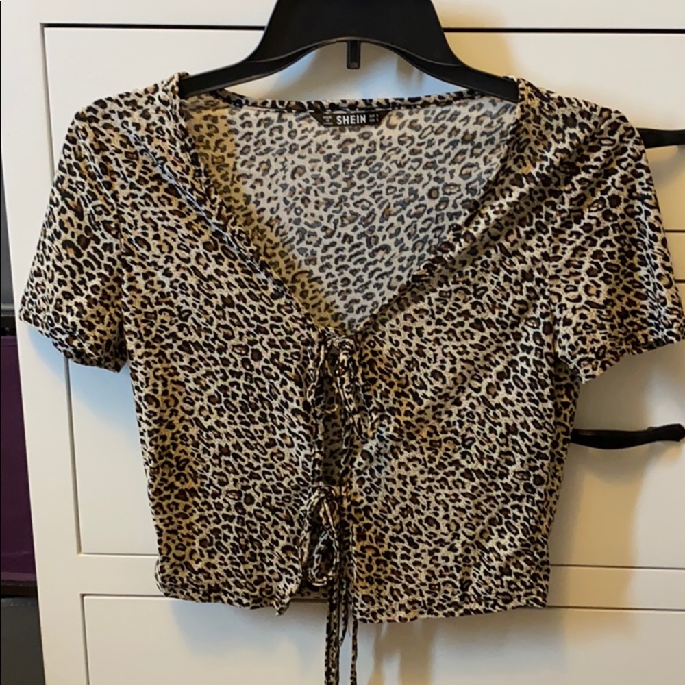Cheetah Print Front Tie Top